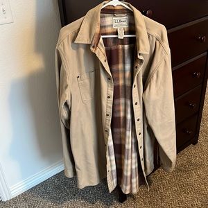 LL Bean Canvas , flannel-lined work jacket. Snap buttons. XL Tall.